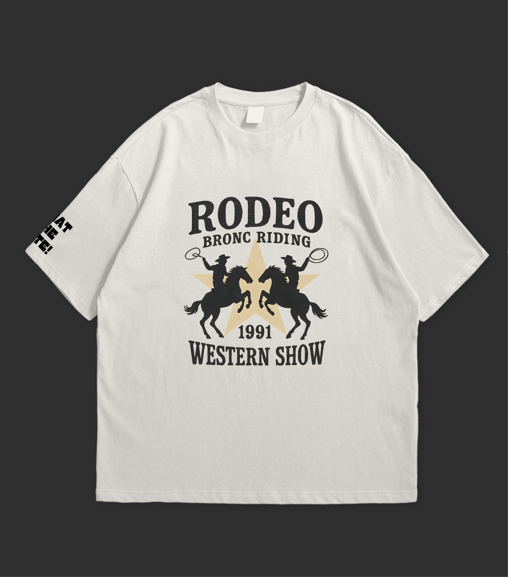 Western Rodeo 1991  Oversized T-Shirt by WHAT THE FATE