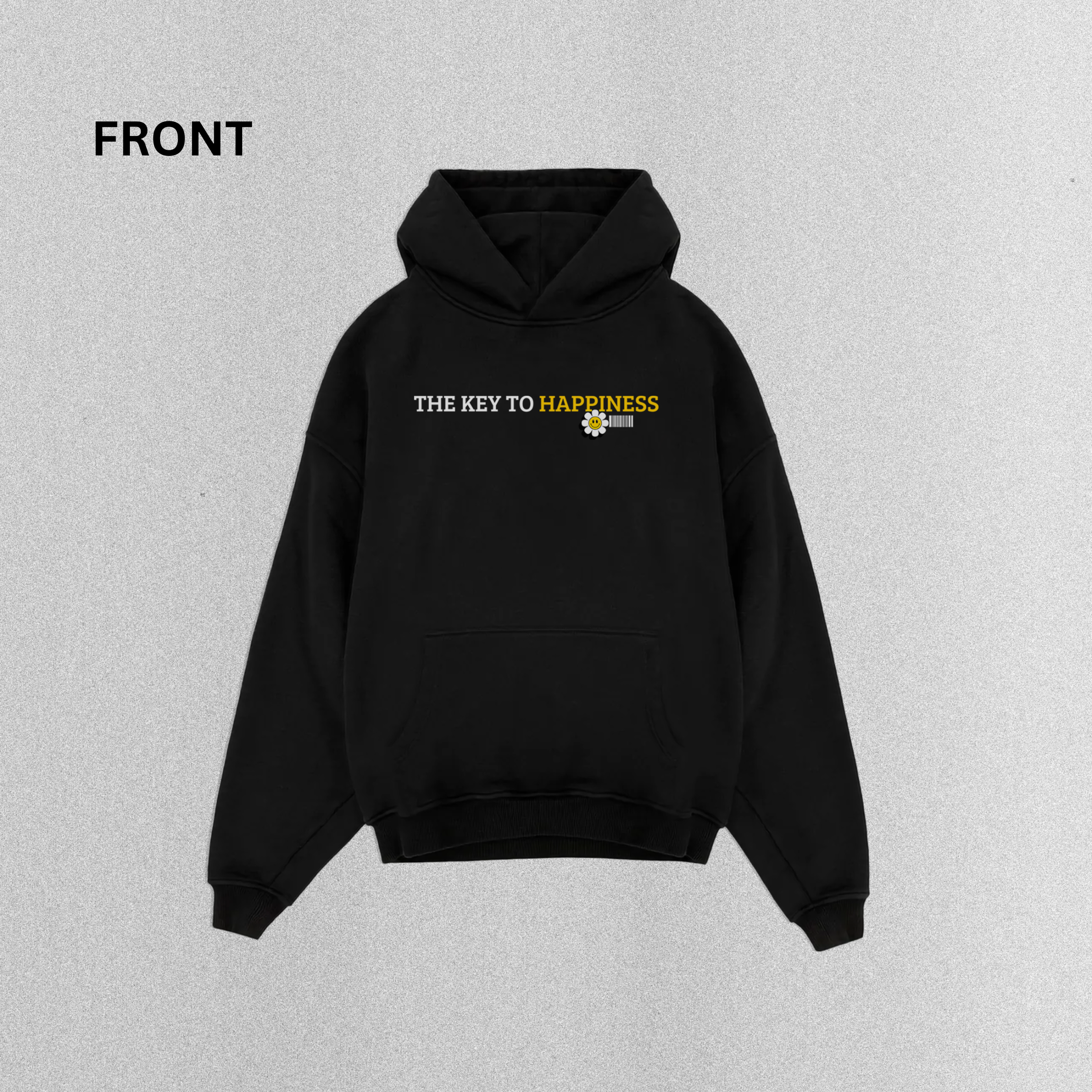 The Key to Happiness Oversized Graphic Hoodie