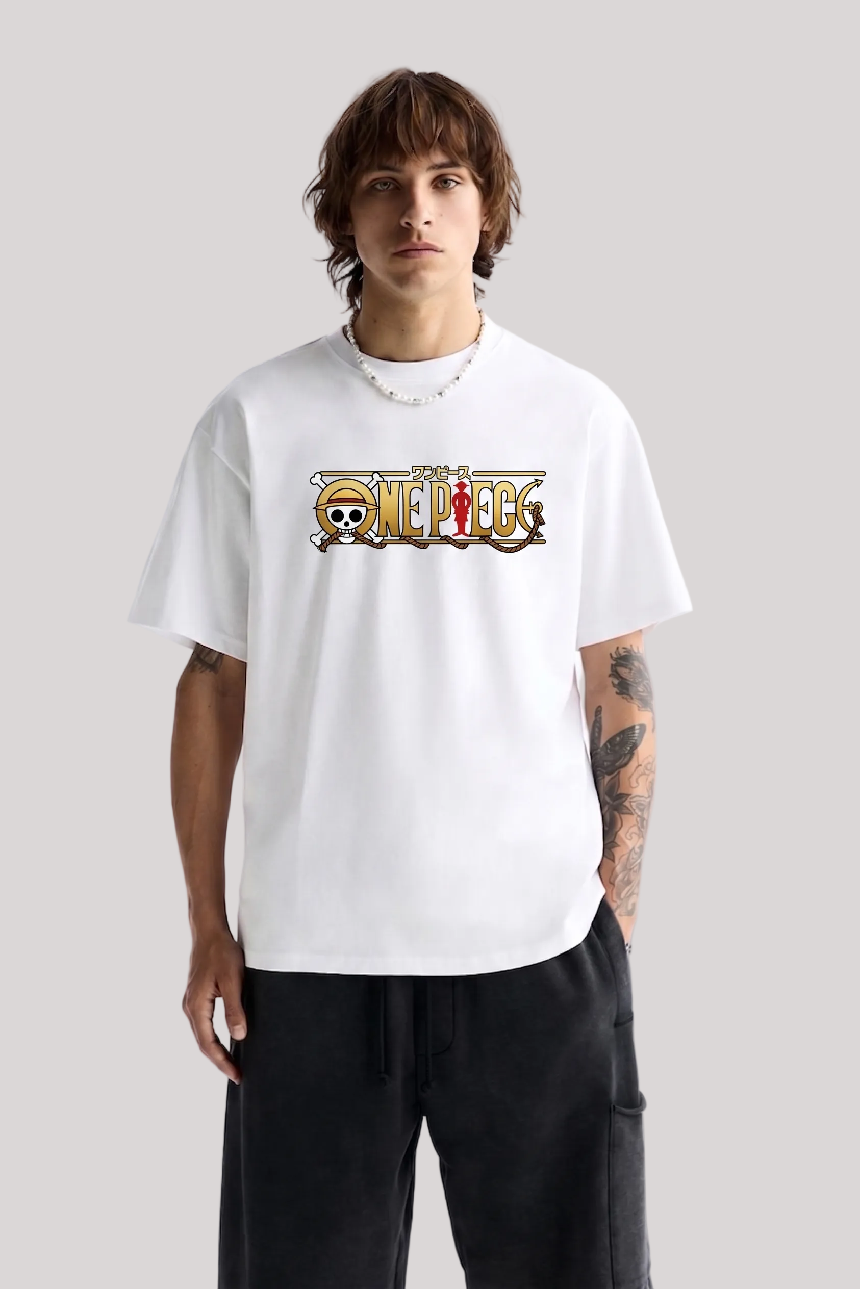 Pirate Era Anime Oversized T-Shirt – White