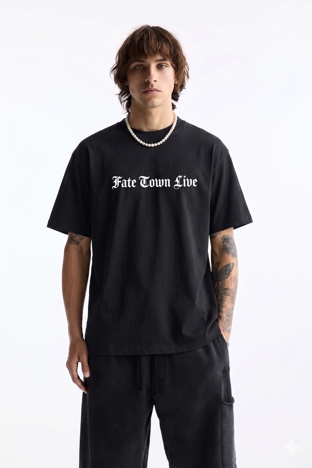 Fate Town Live Oversized T-Shirt – Dark Gothic Graphic Tee