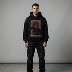 Royal Horse Oversized Black Hoodie – Persian Carpet Art