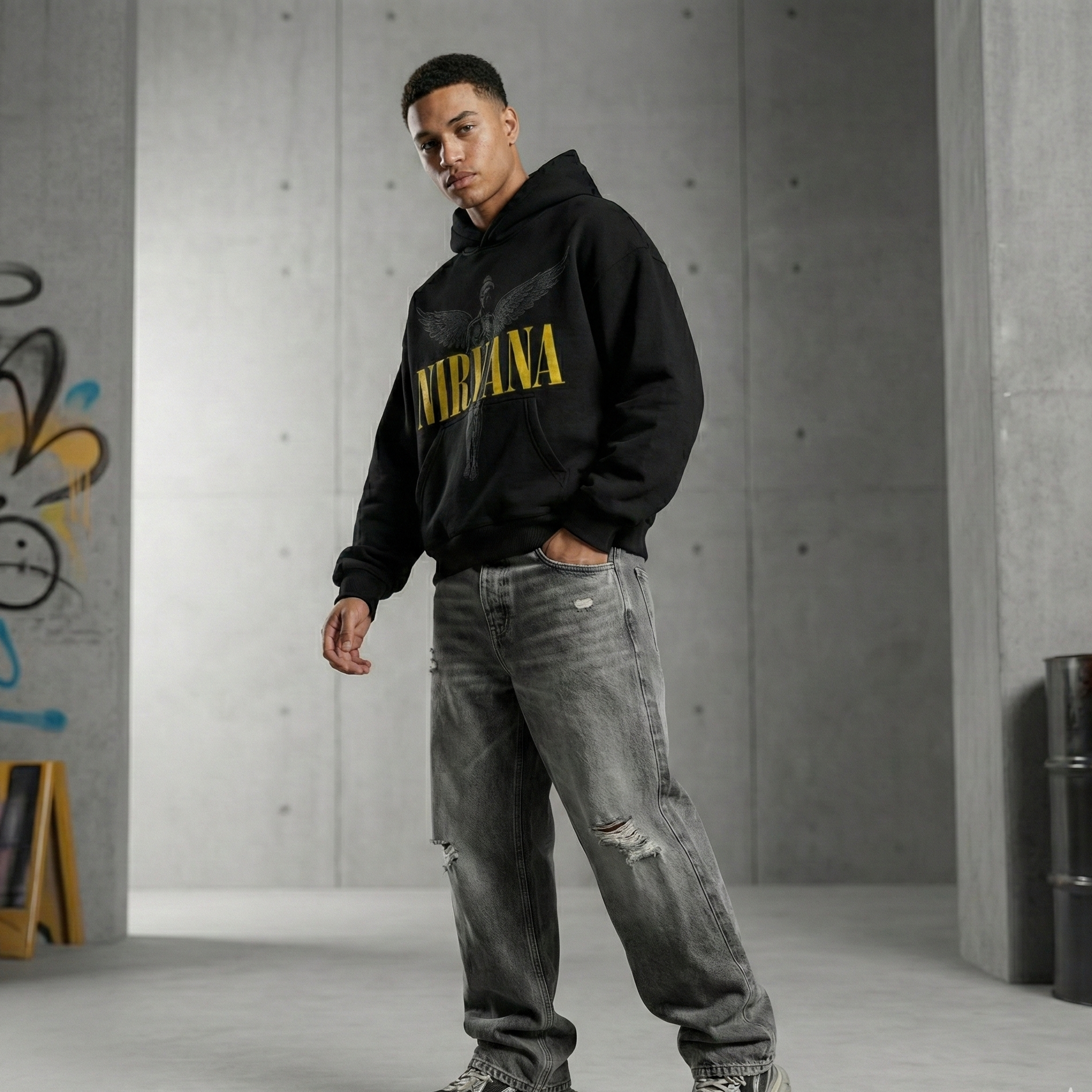 Nirvana Angel Oversized Hoodie – WTFATE