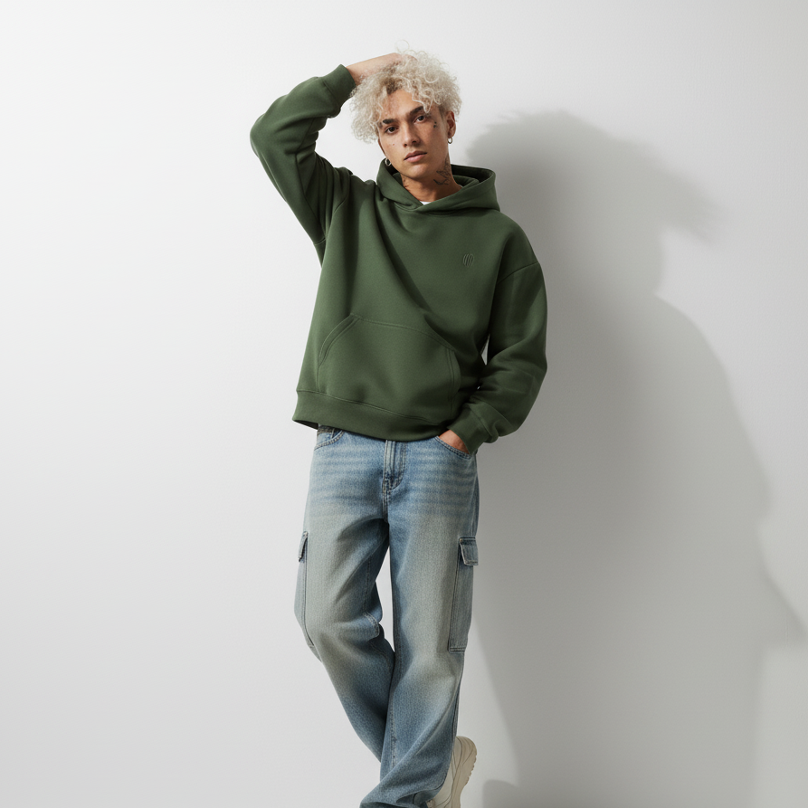 Olive Green Oversized Hoodie – WTFATE
