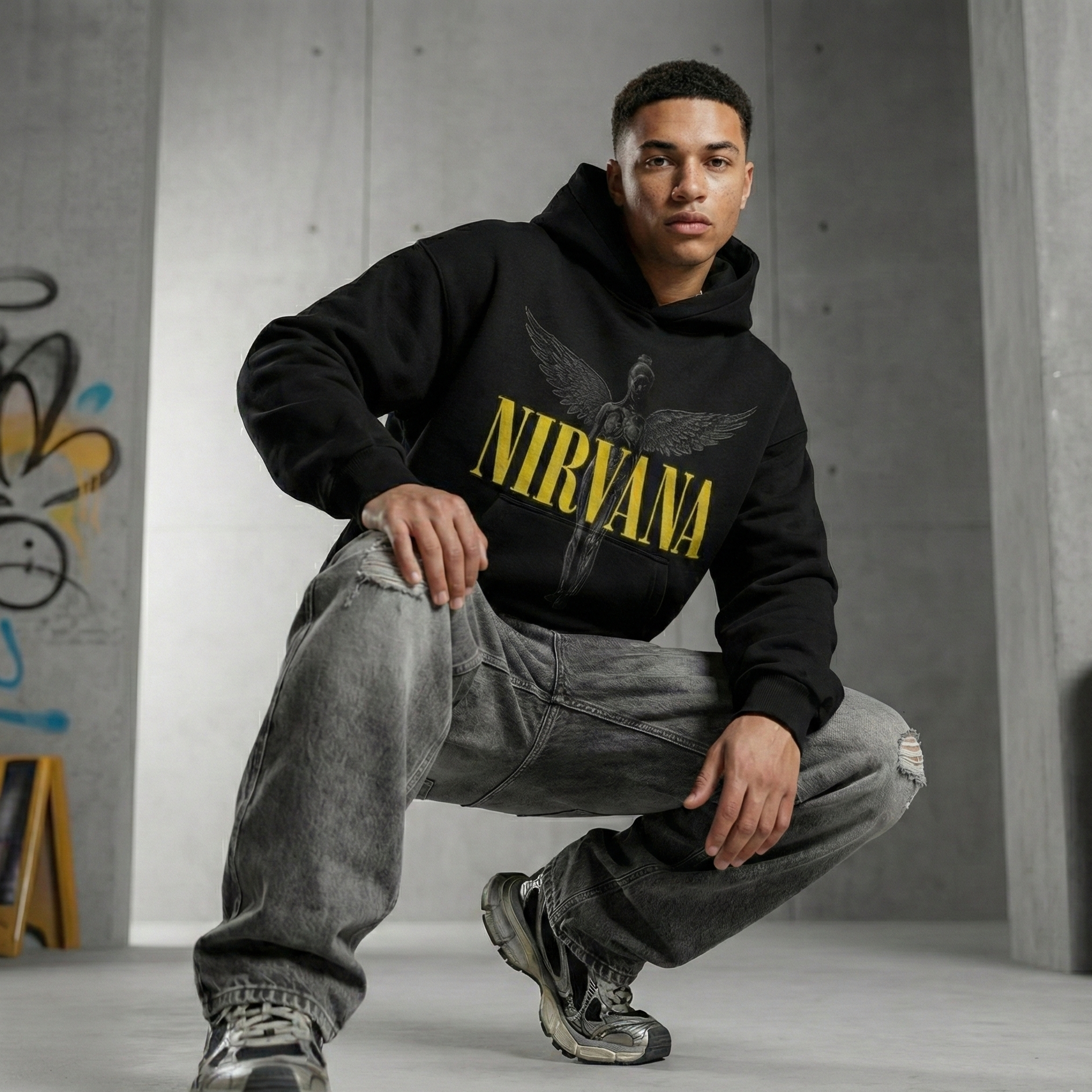 Nirvana Angel Oversized Hoodie – WTFATE