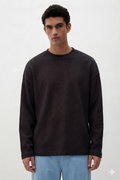 Black Waffle Knit Overshirt