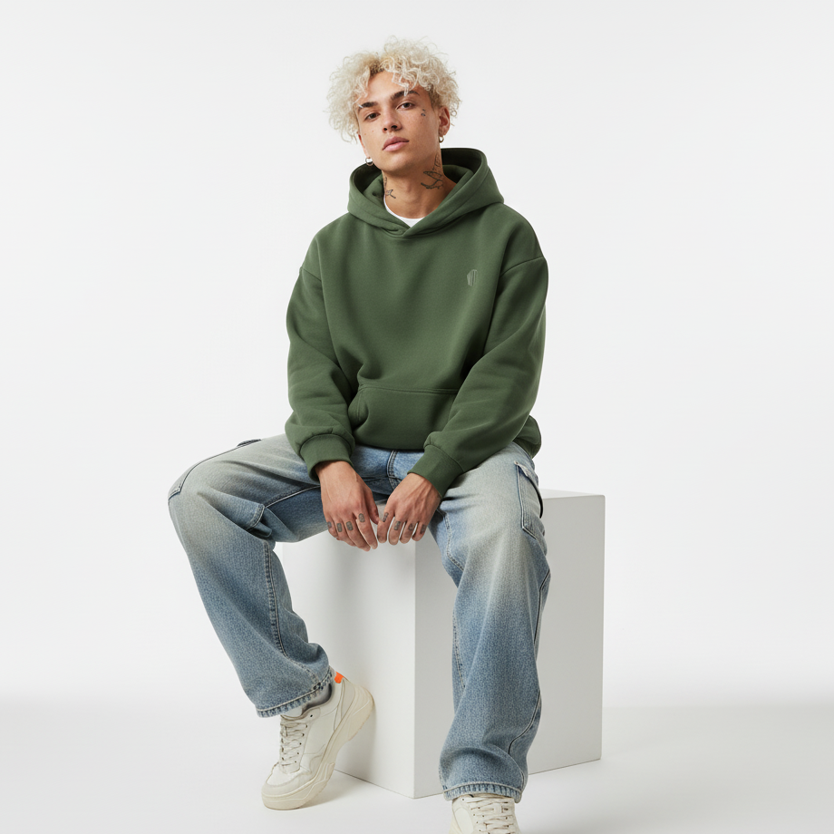 Olive Green Oversized Hoodie – WTFATE