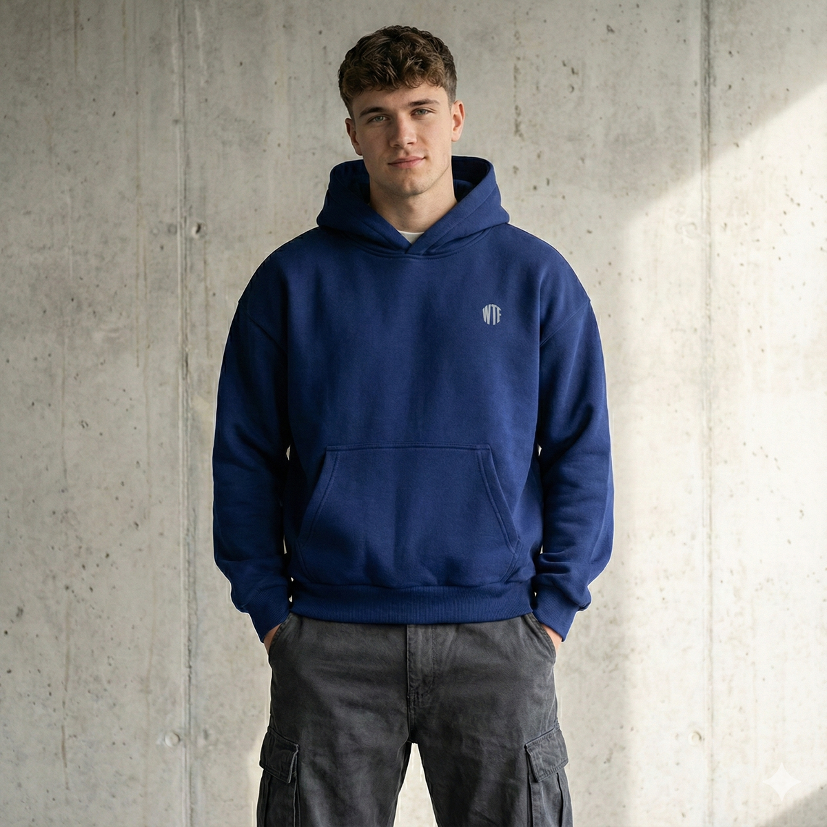 Work Hard Stay Humble Hoodie – Navy Blue Oversized