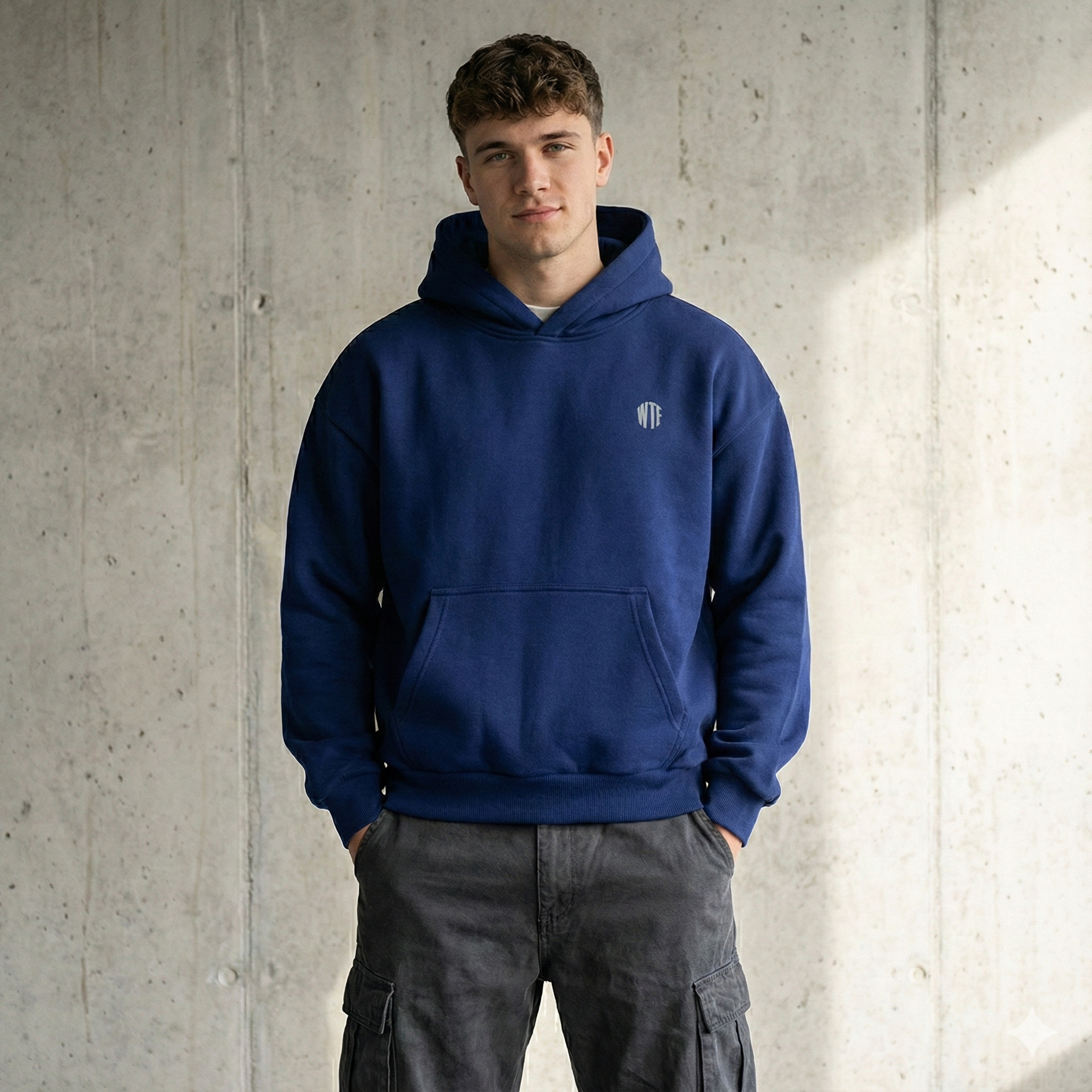 Work Hard Stay Humble Hoodie – Navy Blue Oversized