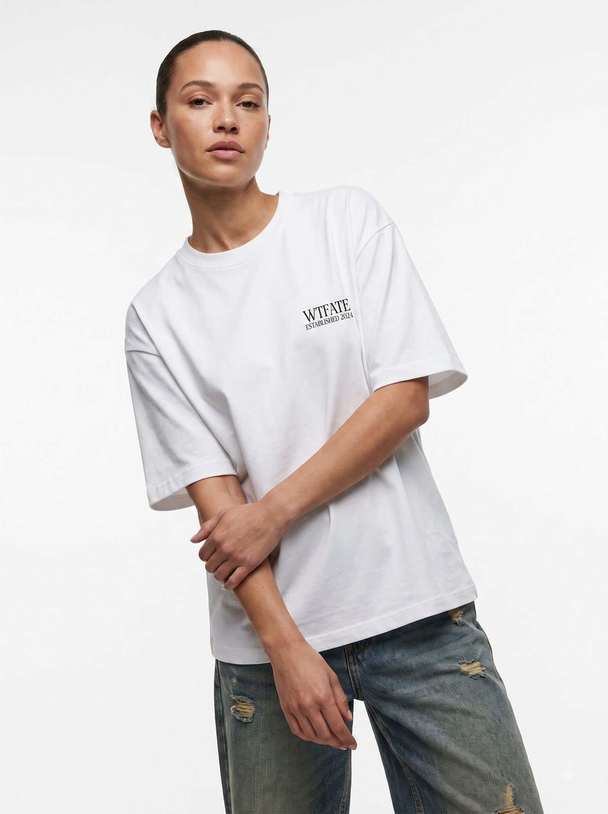 Raw & Unfiltered Perfect Oversized T-Shirt – White Streetwear Tee