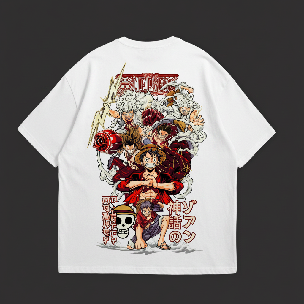 Pirate Era Anime Oversized T-Shirt – White