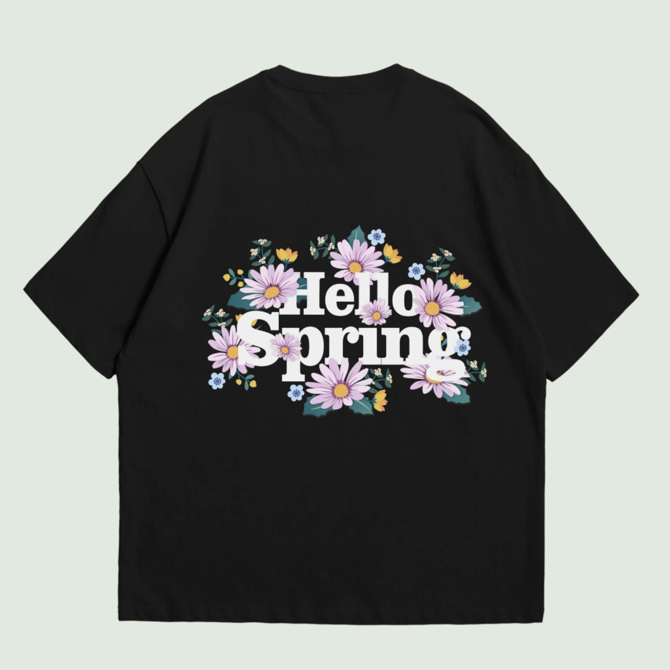 What The Fate oversized t-shirt
,Spring floral oversized tee
,Cotton terry streetwear
,DTF print t-shirt
,Black oversized tee
,Trendy spring fashion
,Urban streetwear oversized shirt
,Floral oversized t-shirt