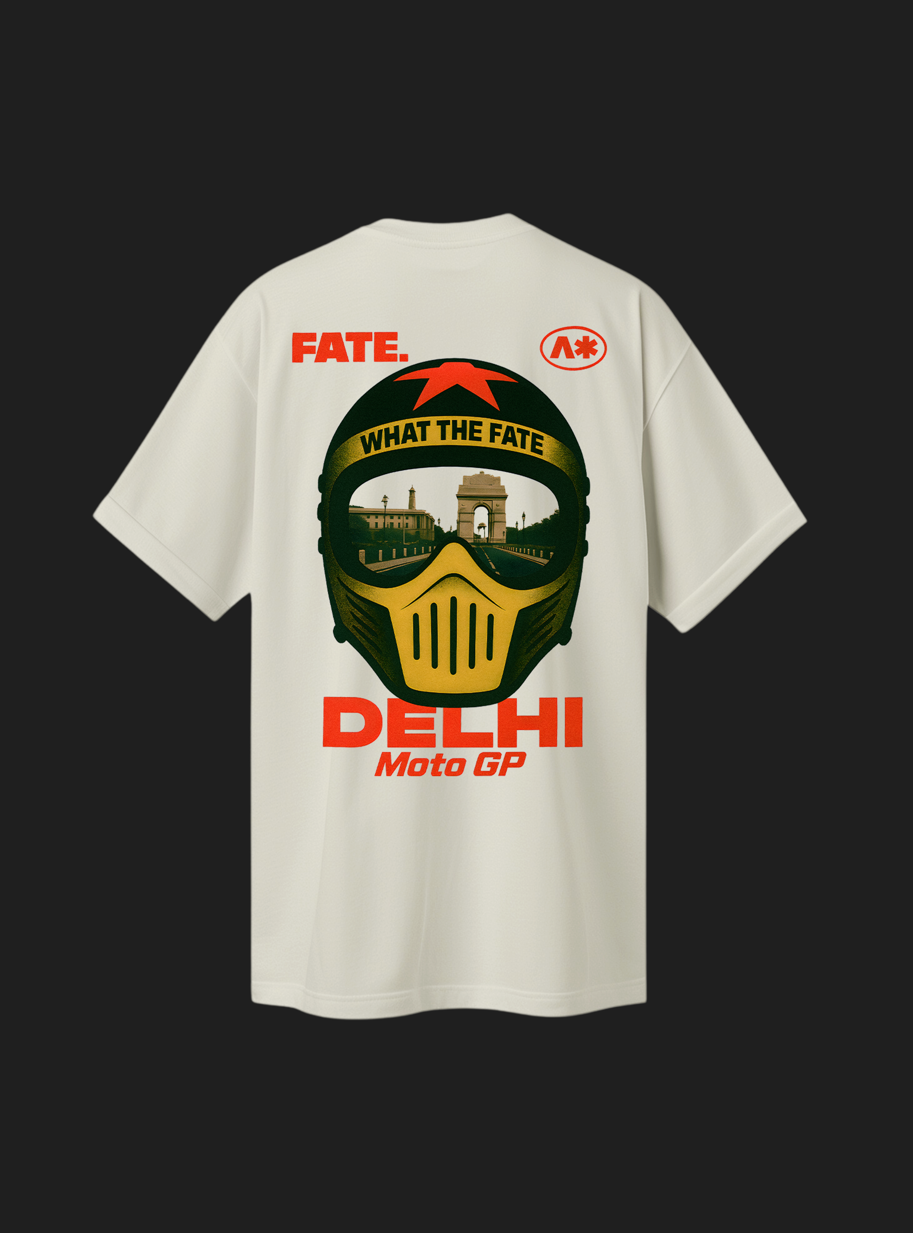 Delhi Moto GP Helmet Tee – Off White