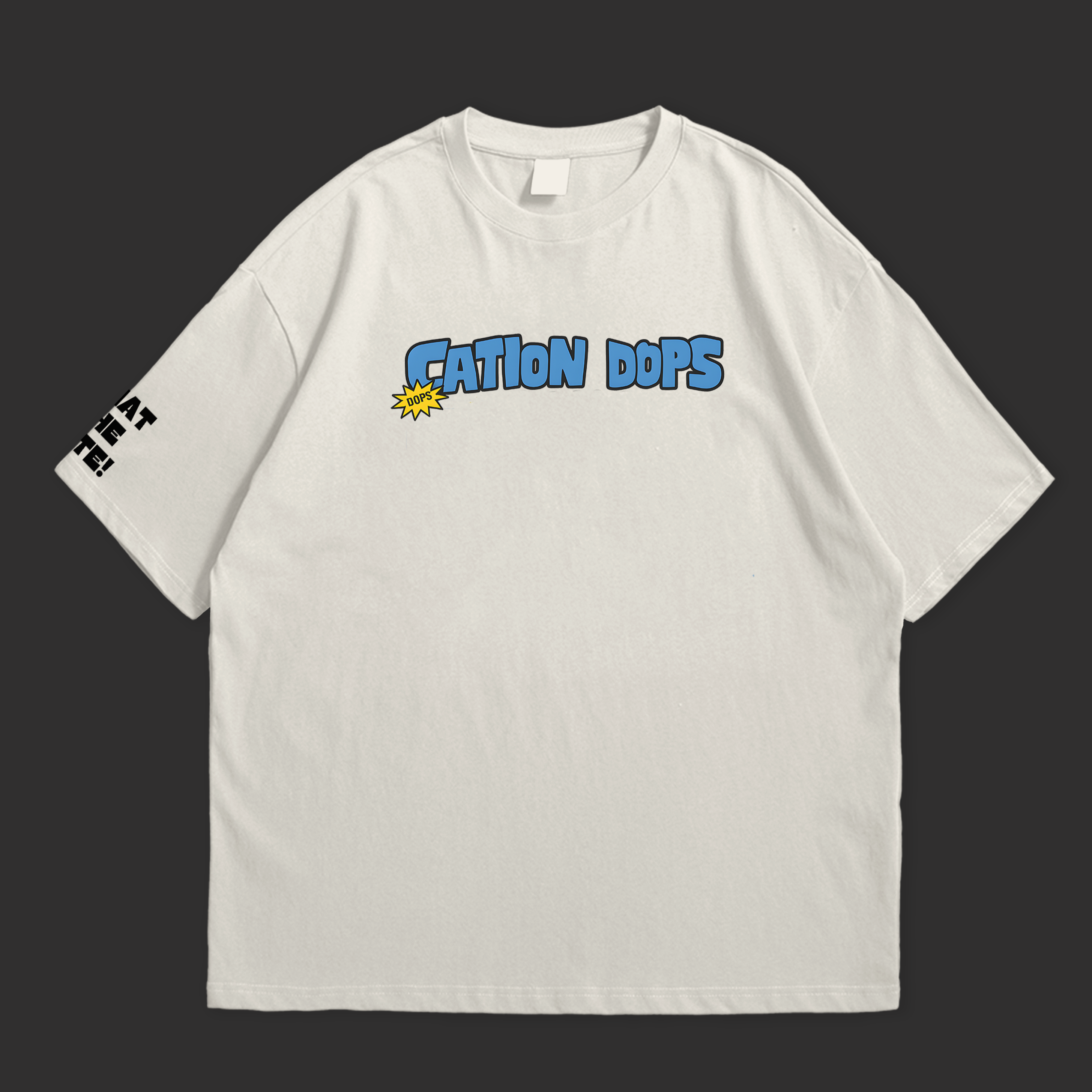 Cation Dops – Playful Blue Bear Graphic Oversized T-Shirt