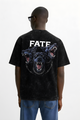 WHAT THE FATE Oversize Cerberus graphic tee with a striking three-headed dog design