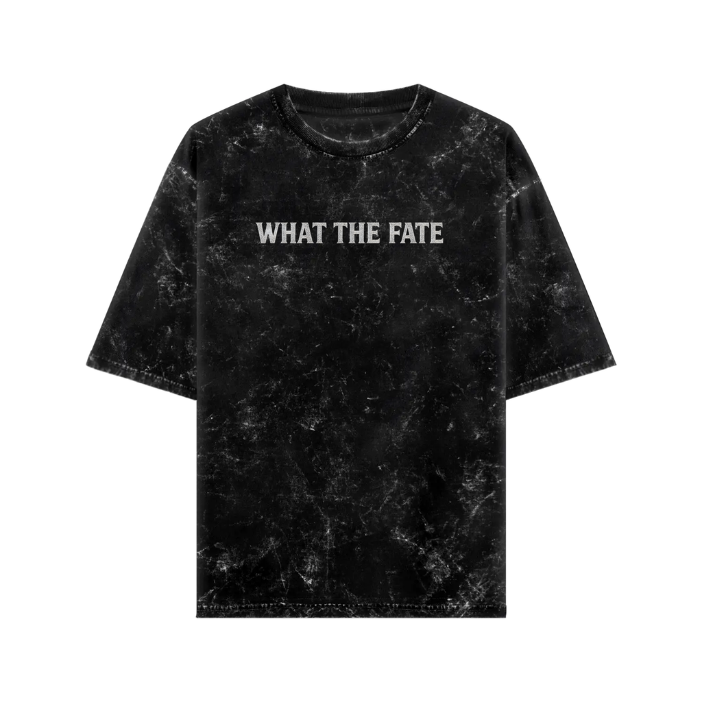 Oversize black Cerberus graphic tee by WHAT THE FATE with a distressed look for a trendy style