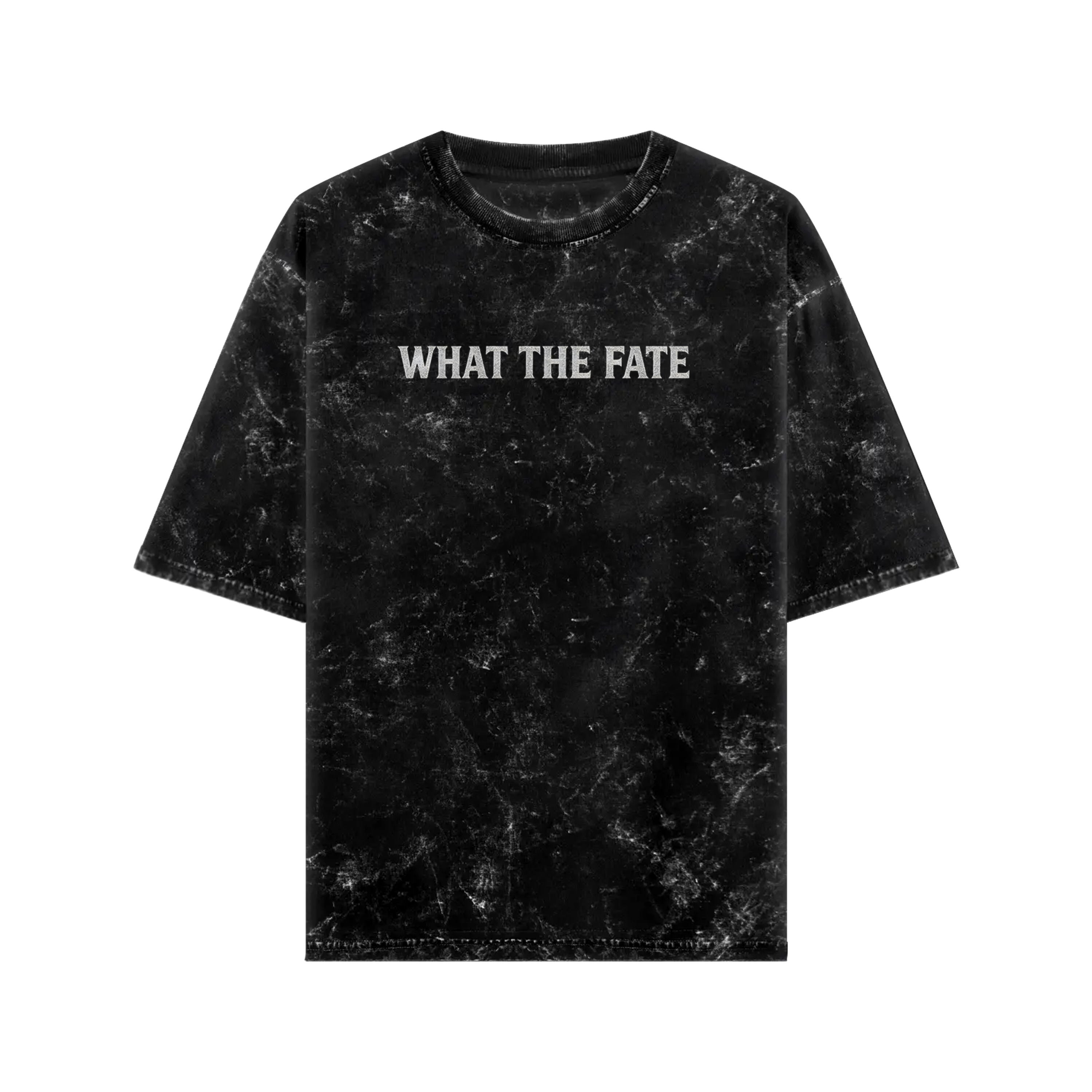 Oversize black Cerberus graphic tee by WHAT THE FATE with a distressed look for a trendy style