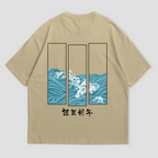 oversized t-shirt, Japanese wave t-shirt, Japanese streetwear, premium cotton t-shirt, cultural graphic tee, black oversized tee, terry cotton t-shirt, WHAT THE FATE clothing, unique graphic t-shirts, streetwear oversized t-shirts