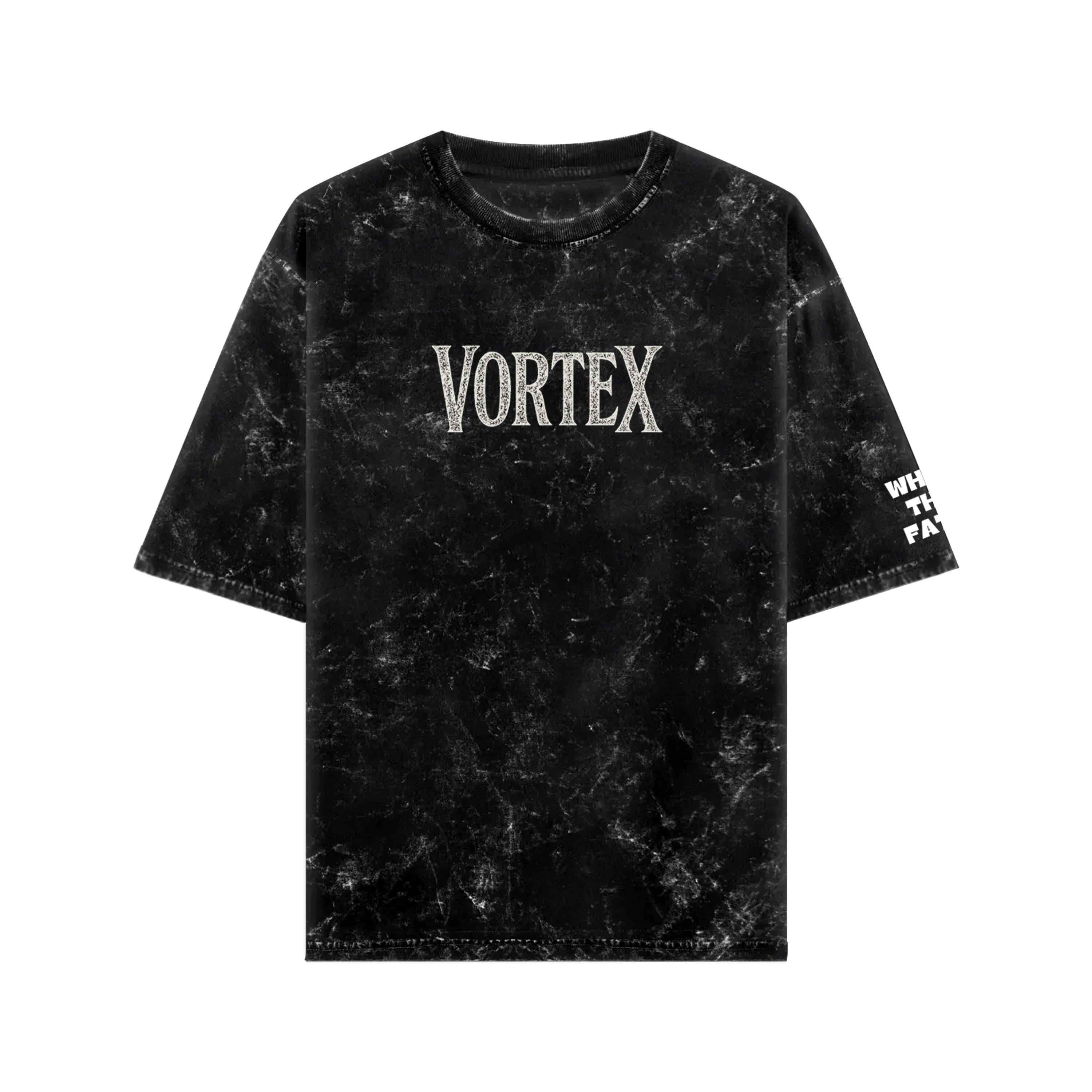 Oversized dark warrior graphic tee from WHAT THE FATE featuring a distressed black design