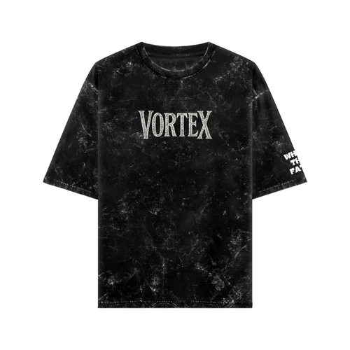 Oversized dark warrior graphic tee from WHAT THE FATE featuring a distressed black design