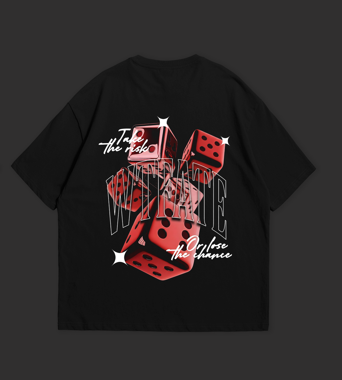 Risk Dice Oversized Graphic T-Shirt – Take The Risk