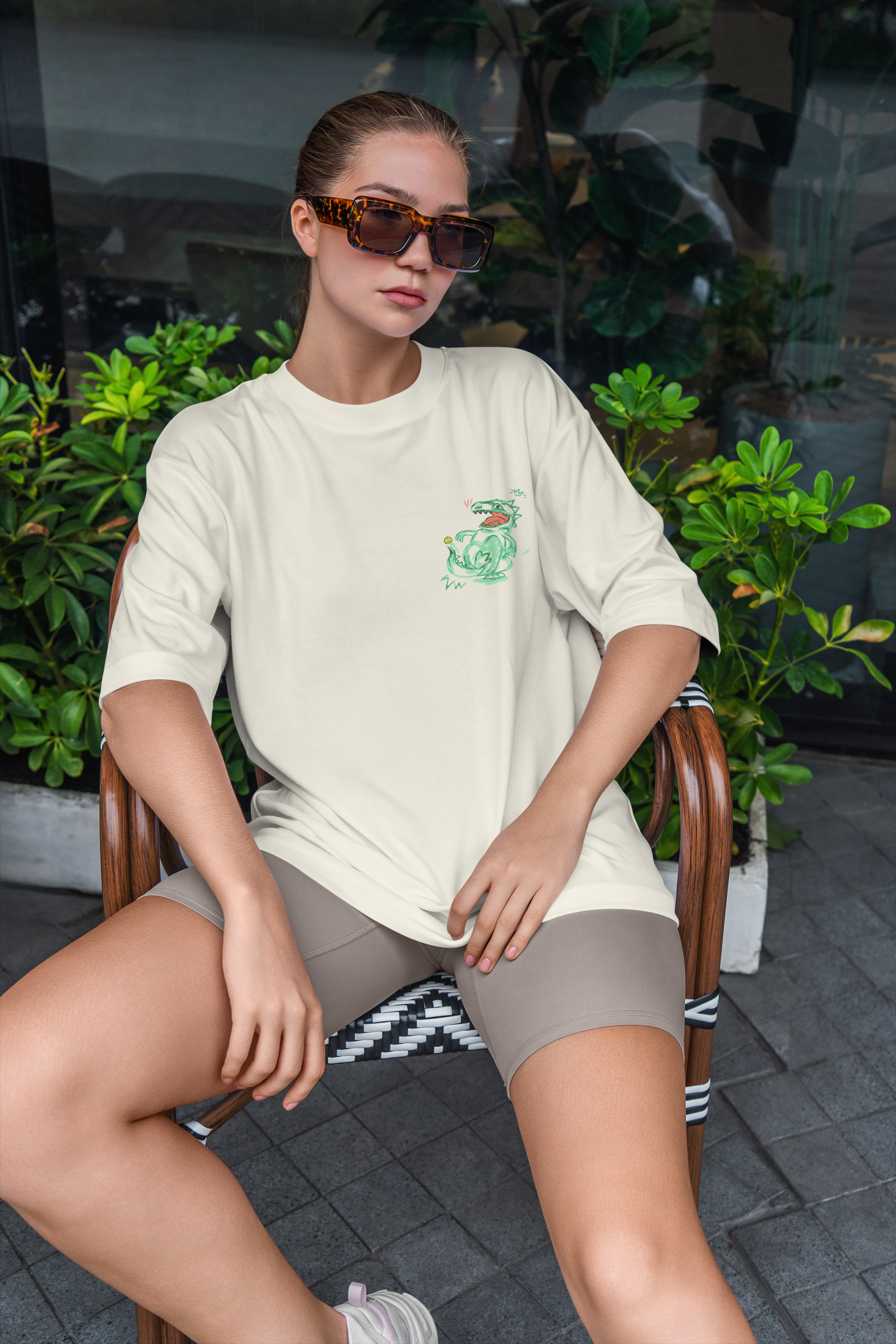 Dinosaur Graffiti Tee – Off White
