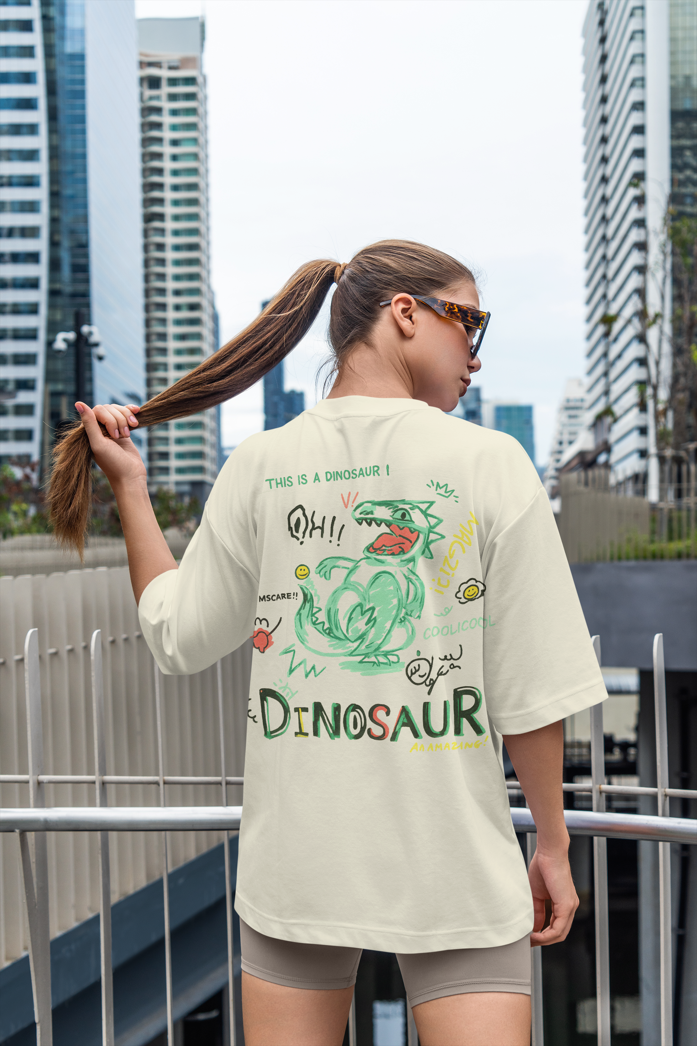 Dinosaur Graffiti Tee – Off White