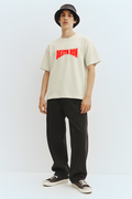 DEATH ROW Oversized Doberman Graphic T-shirt (Off White)