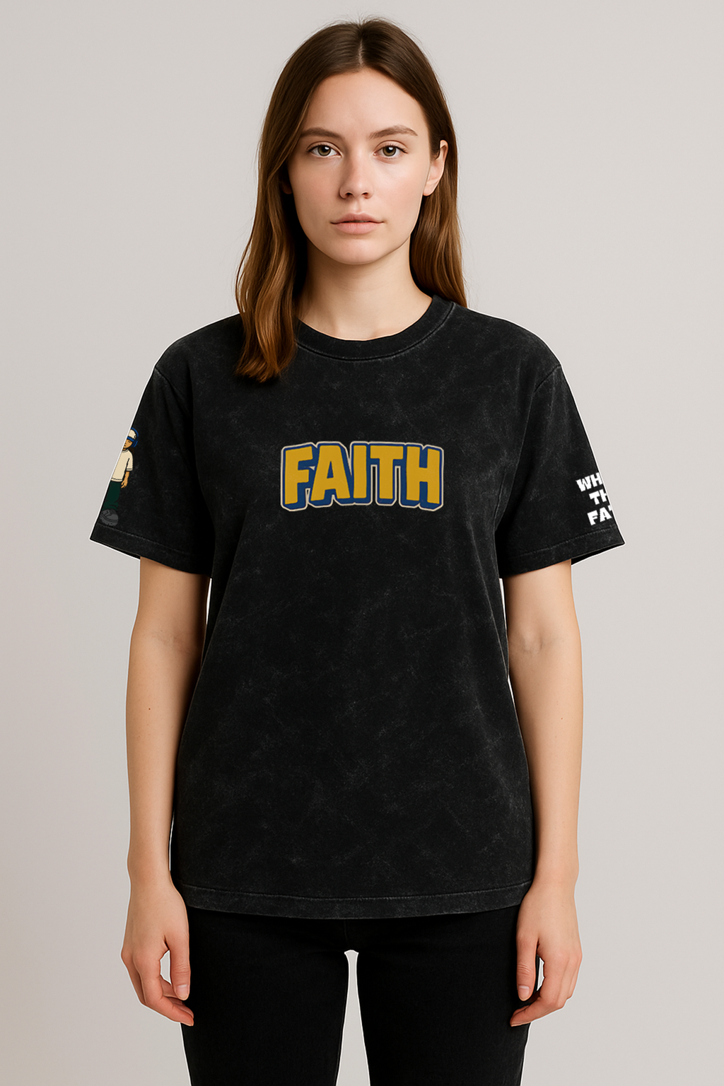 Faith introvert oversized t-shirt in black with graphic print for comfortable casual wear