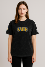 Faith introvert oversized t-shirt in black with graphic print for comfortable casual wear
