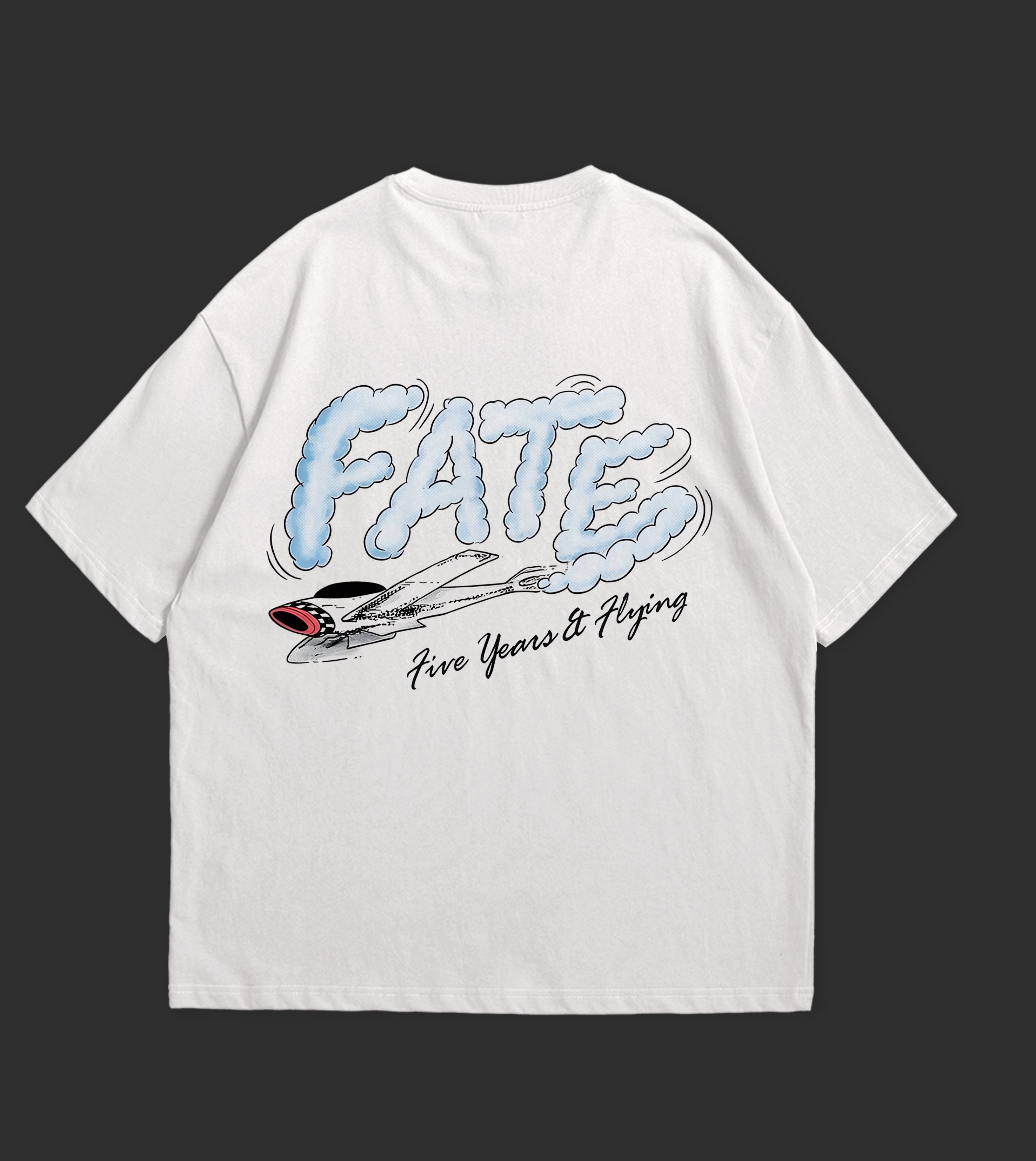 FATE “Five Years & Flying” Oversized T-Shirt – Cloud Airplane