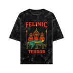 WHAT THE FATE Oversize Felinic Terror streetwear tee with unique graphic design