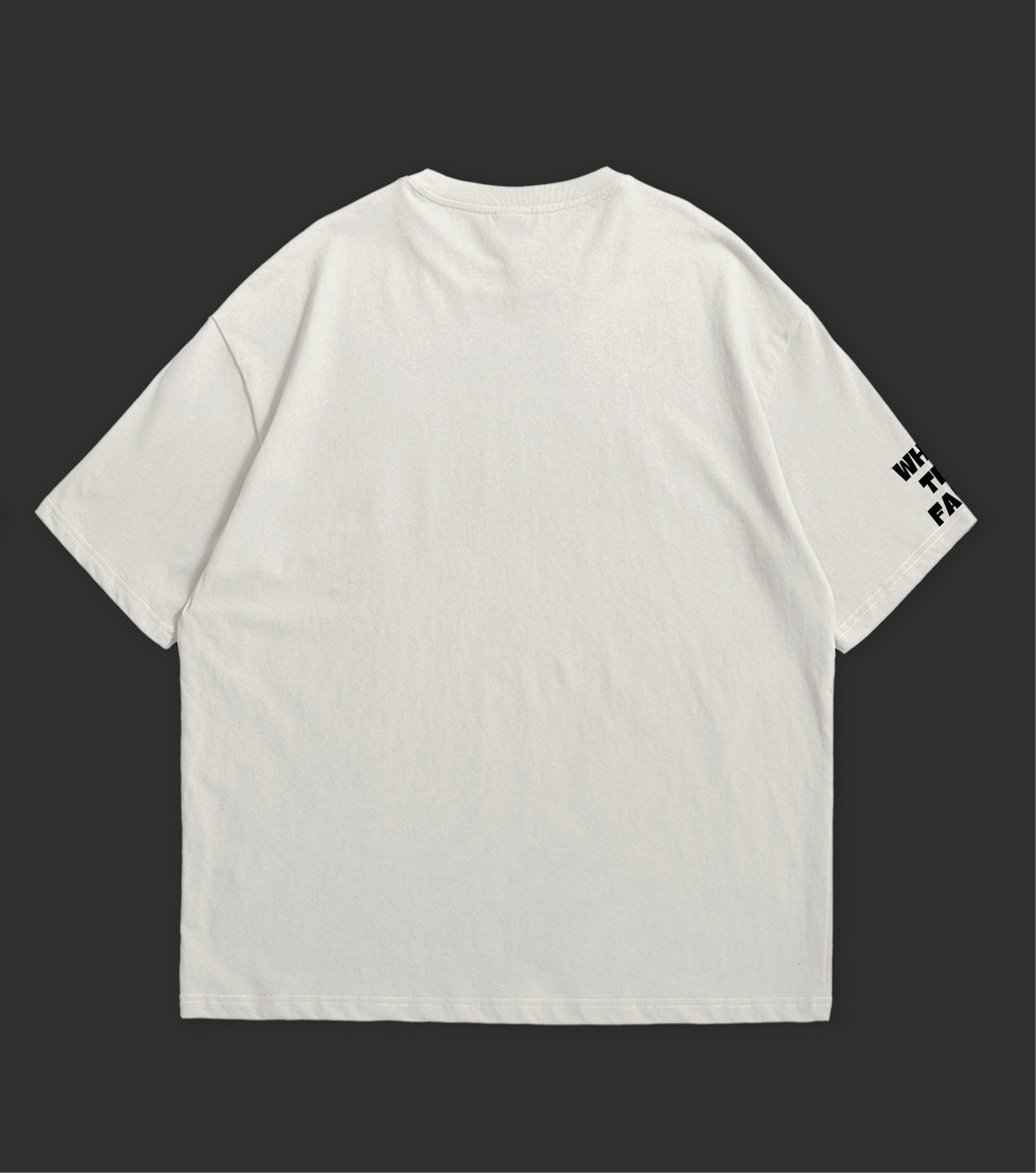 Back view of the Flora Oversized T-Shirt by WHAT THE FATE in a minimalist design