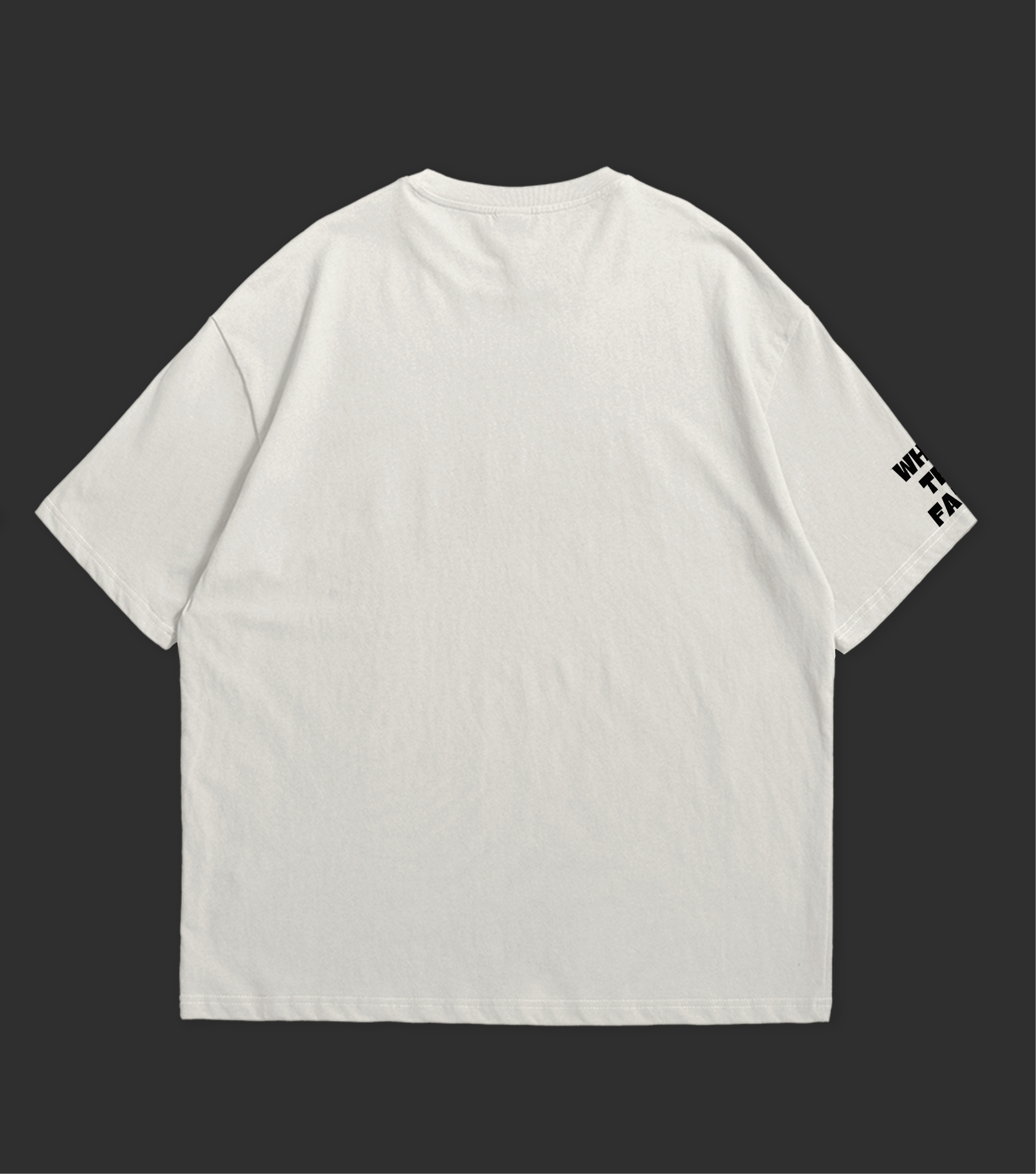 Back view of the Flora Oversized T-Shirt by WHAT THE FATE in a minimalist design