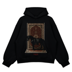 Royal Horse Oversized Black Hoodie – Persian Carpet Art