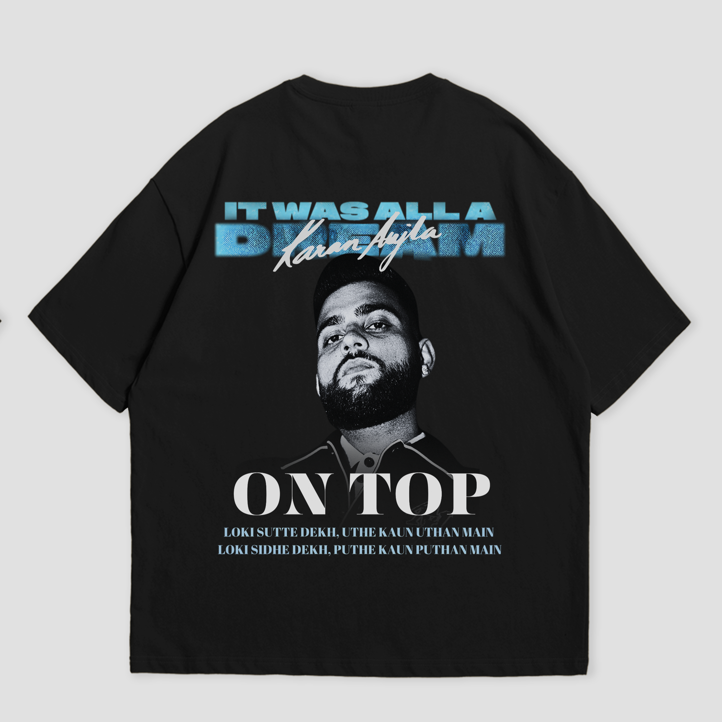 WHAT THE FATE oversized concert tee for Gen Z, featuring music-inspired graphics with durable DTF printing on premium 240 GSM cotton. Perfect for artist performances and festival wear.