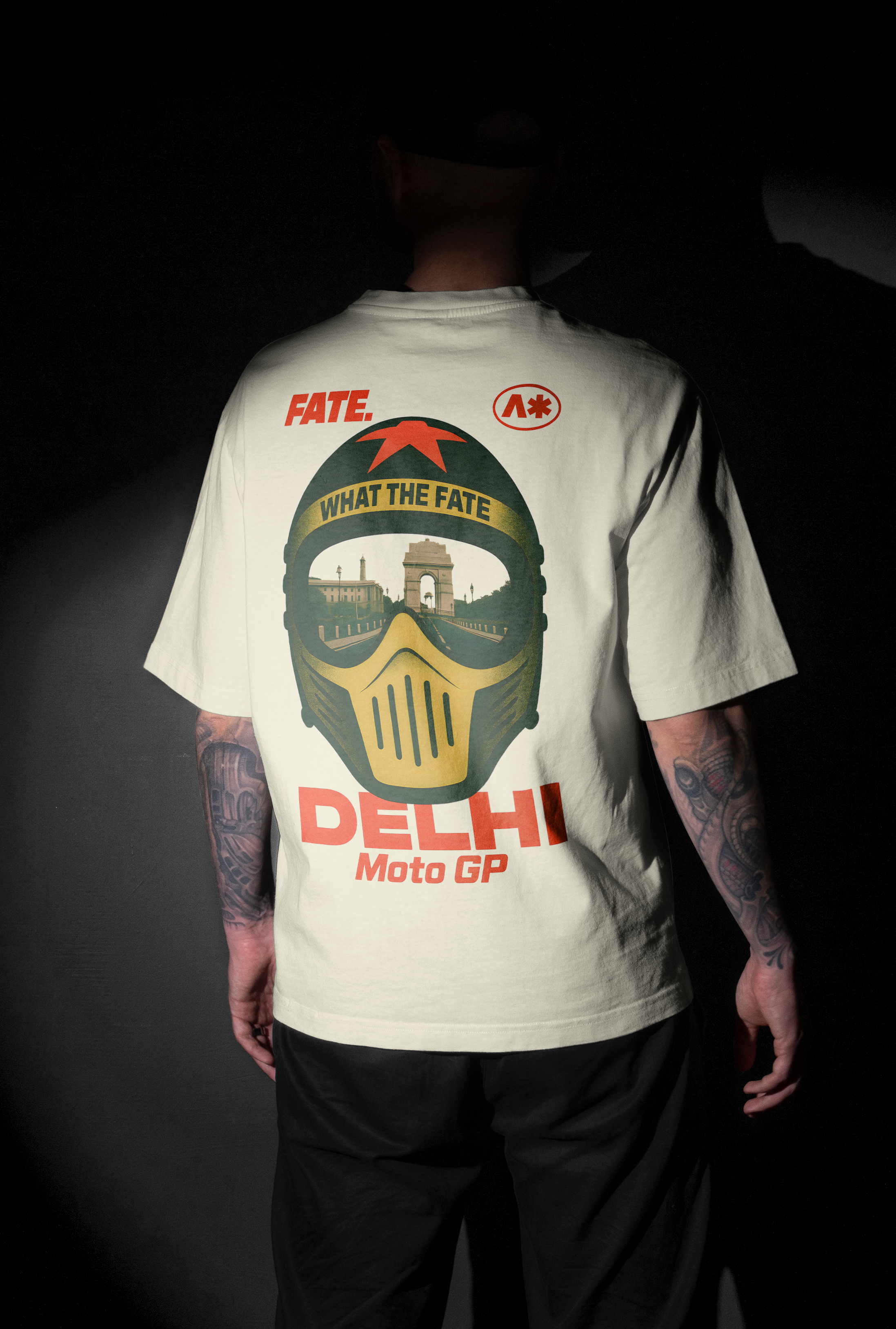 Delhi Moto GP Helmet Tee – Off White