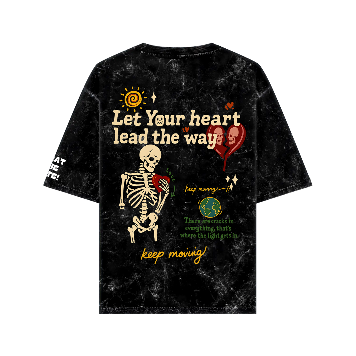 Let Your Heart Lead – Skeleton Graphic Oversized T-Shirt