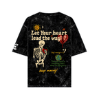Let Your Heart Lead – Skeleton Graphic Oversized T-Shirt