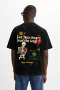 Let Your Heart Lead – Skeleton Graphic Oversized T-Shirt
