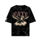 WHAT THE FATE Oversize T-shirt featuring Pegasus graphic streetwear design on a black background