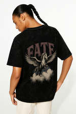 WHAT THE FATE Oversize T-Shirt featuring a Pegasus graphic streetwear design on the back