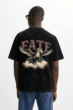 Oversize WHAT THE FATE T-shirt featuring a Pegasus graphic streetwear design on the back