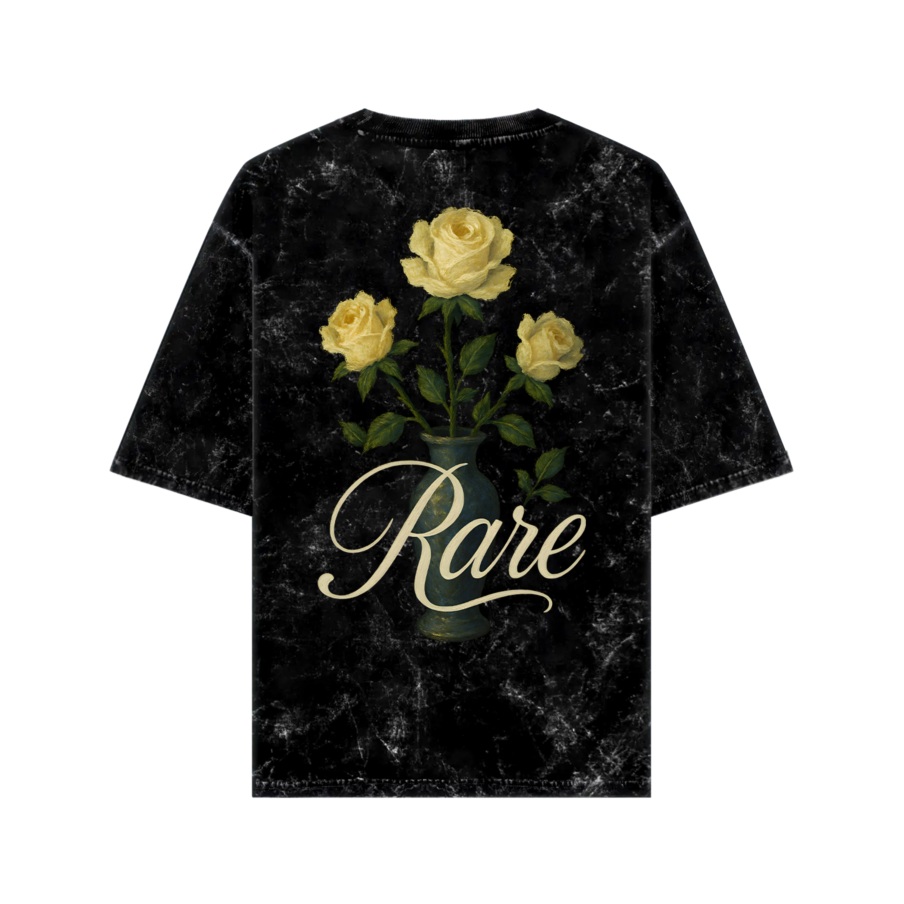 WHAT THE FATE rare rose streetwear shirt with a floral design and oversized fit