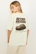 WHAT THE FATE Retro Revival Oversized T-Shirt featuring a vintage car graphic on the back