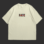WHAT THE FATE Rules of Fate Oversized T-Shirt in Light Color with Bold Graphic Design