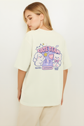 The Best is Love – Pastel Bear & Dog Graphic Oversized T-Shirt