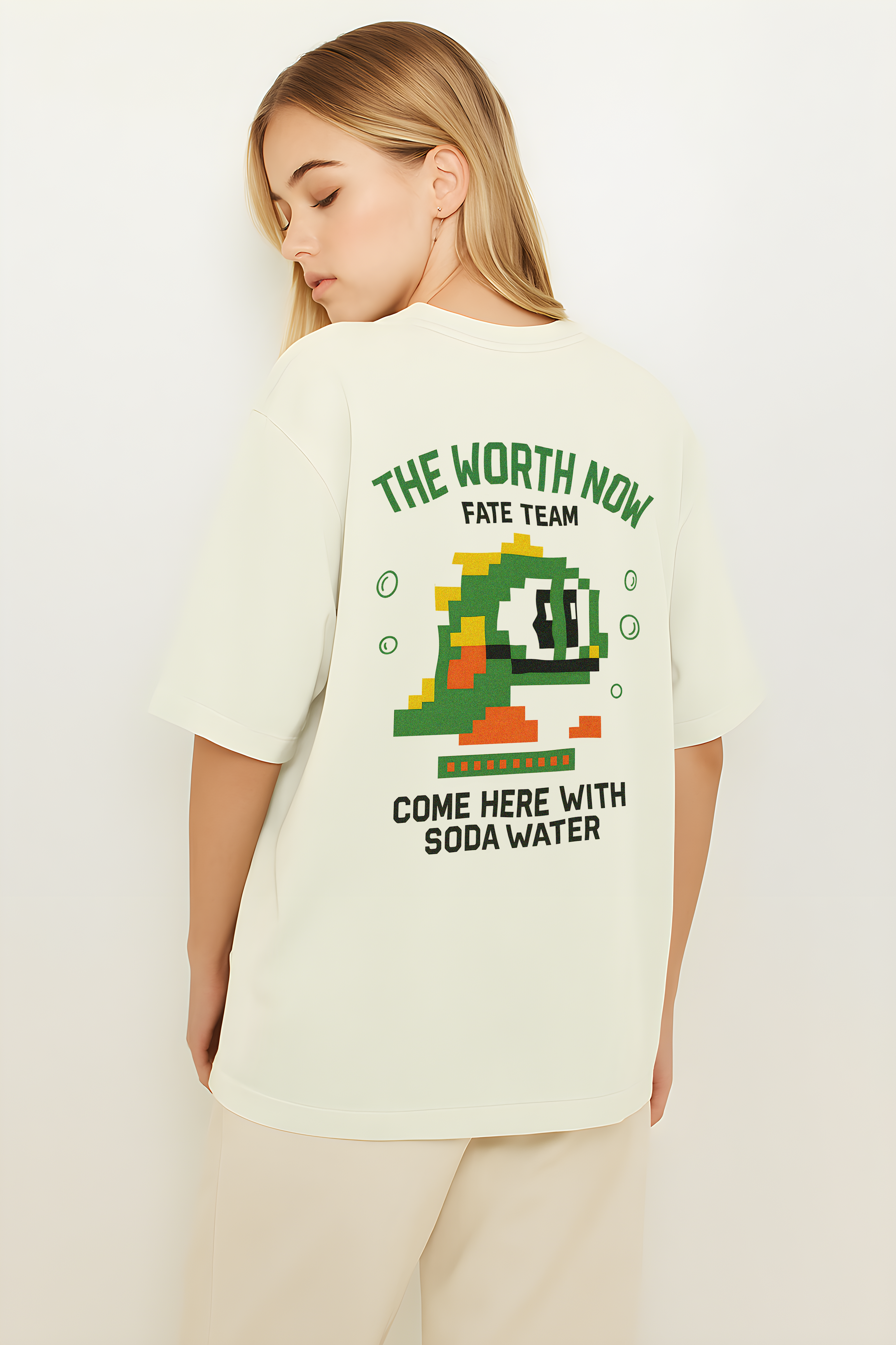 The Worth Now – Retro Pixel Art Oversized T-Shirt