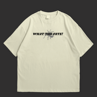 WHAT THE FATE oversized t-shirt featuring a spider web graphic t-shirt design in light color
