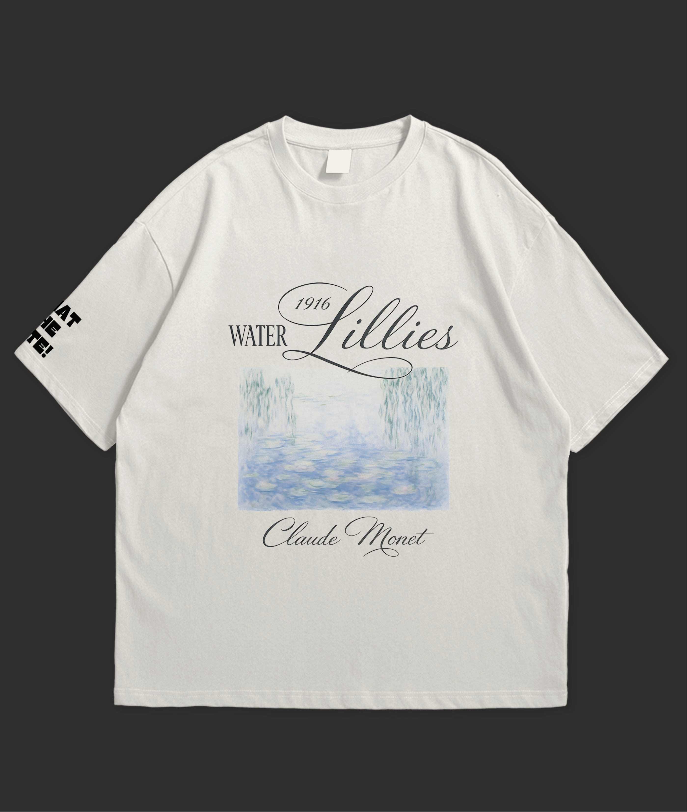WHAT THE FATE water lilies oversize tee featuring Monet's artwork with a relaxed fit