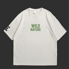 Wild Nature Oversized T-Shirt in light color with bold green text design
